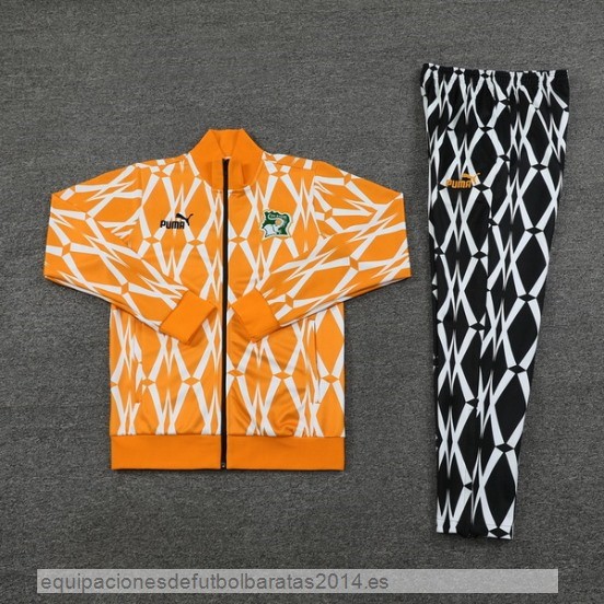Nuevo Conjunto Completo Ropa Deportiva Con Cremallera Larga Costa De Marfil 2023 Negro Naranja Baratas